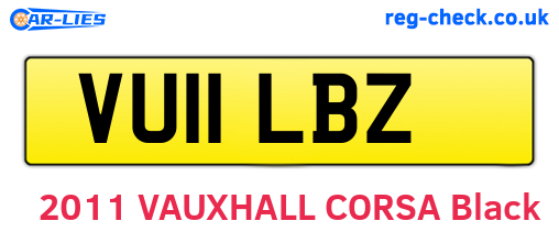 VU11LBZ are the vehicle registration plates.
