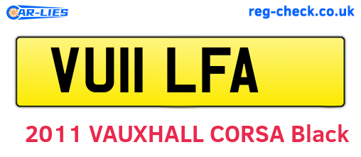 VU11LFA are the vehicle registration plates.
