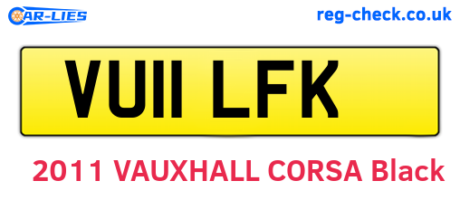 VU11LFK are the vehicle registration plates.