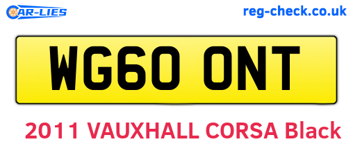WG60ONT are the vehicle registration plates.
