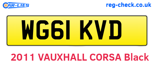 WG61KVD are the vehicle registration plates.