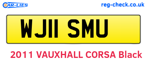 WJ11SMU are the vehicle registration plates.