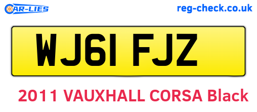 WJ61FJZ are the vehicle registration plates.