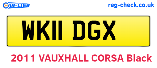 WK11DGX are the vehicle registration plates.