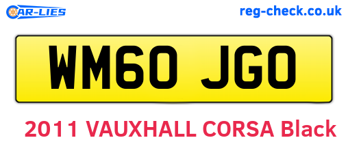 WM60JGO are the vehicle registration plates.