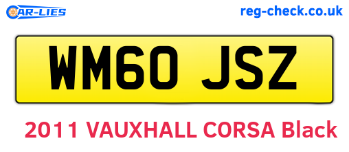 WM60JSZ are the vehicle registration plates.