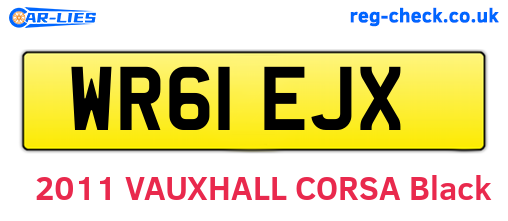 WR61EJX are the vehicle registration plates.