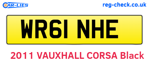 WR61NHE are the vehicle registration plates.
