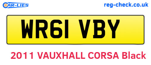 WR61VBY are the vehicle registration plates.