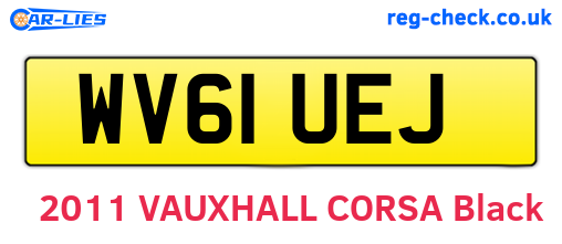 WV61UEJ are the vehicle registration plates.