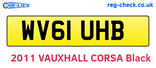 WV61UHB are the vehicle registration plates.