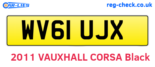 WV61UJX are the vehicle registration plates.