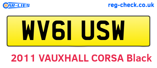 WV61USW are the vehicle registration plates.