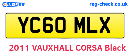 YC60MLX are the vehicle registration plates.