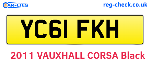 YC61FKH are the vehicle registration plates.