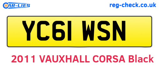 YC61WSN are the vehicle registration plates.