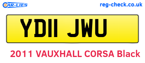 YD11JWU are the vehicle registration plates.