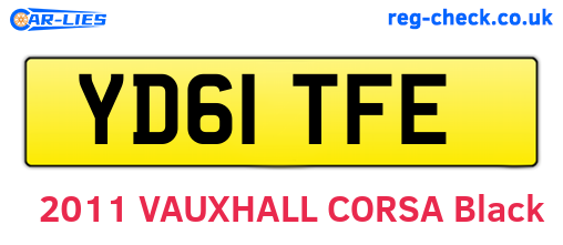 YD61TFE are the vehicle registration plates.