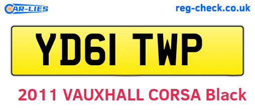 YD61TWP are the vehicle registration plates.