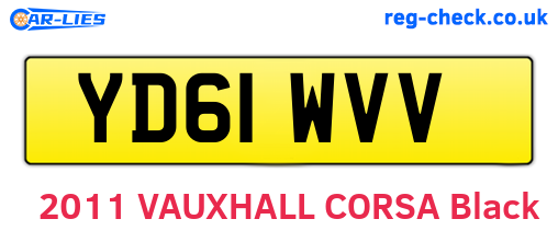 YD61WVV are the vehicle registration plates.