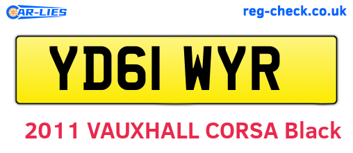 YD61WYR are the vehicle registration plates.