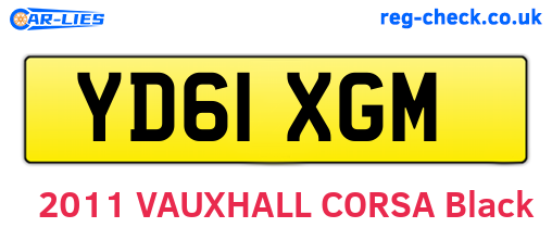YD61XGM are the vehicle registration plates.