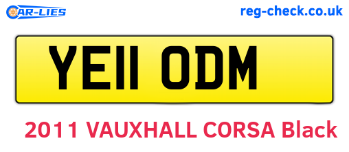 YE11ODM are the vehicle registration plates.