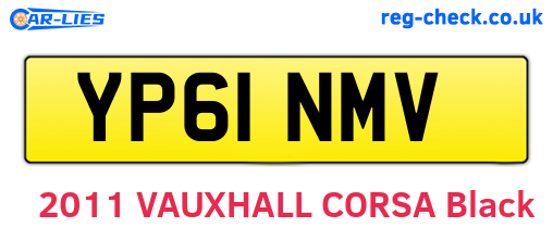 YP61NMV are the vehicle registration plates.