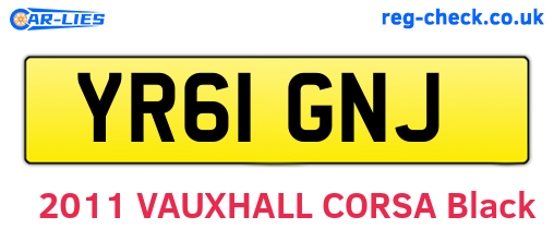 YR61GNJ are the vehicle registration plates.