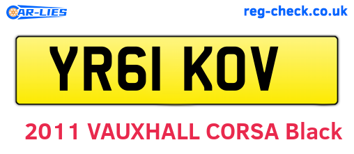 YR61KOV are the vehicle registration plates.