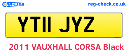 YT11JYZ are the vehicle registration plates.