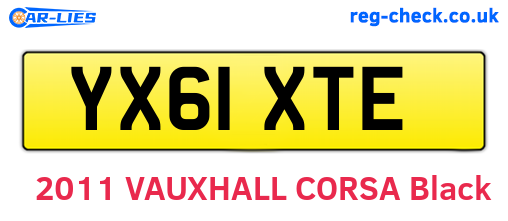 YX61XTE are the vehicle registration plates.