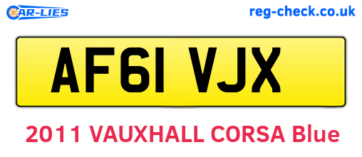 AF61VJX are the vehicle registration plates.