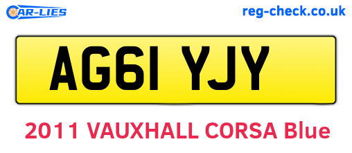 AG61YJY are the vehicle registration plates.