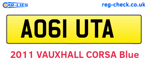AO61UTA are the vehicle registration plates.