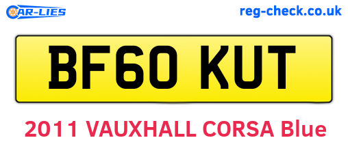 BF60KUT are the vehicle registration plates.