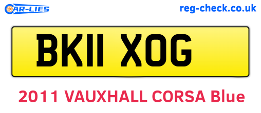 BK11XOG are the vehicle registration plates.