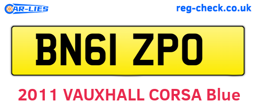 BN61ZPO are the vehicle registration plates.