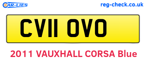 CV11OVO are the vehicle registration plates.