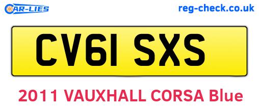 CV61SXS are the vehicle registration plates.