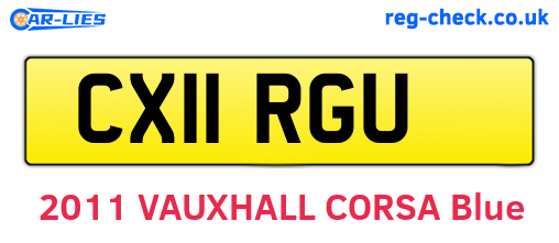 CX11RGU are the vehicle registration plates.