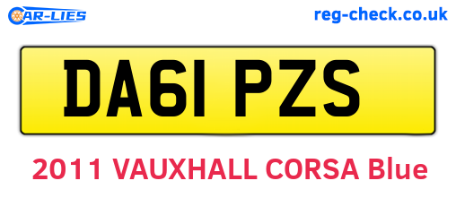 DA61PZS are the vehicle registration plates.