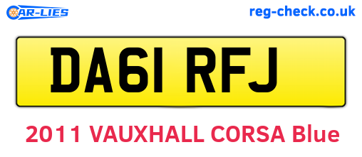 DA61RFJ are the vehicle registration plates.