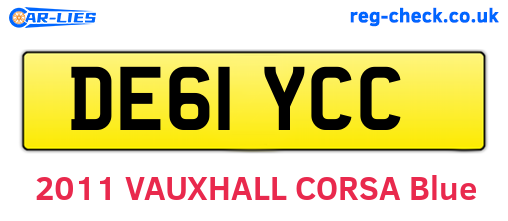 DE61YCC are the vehicle registration plates.