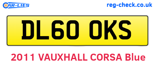 DL60OKS are the vehicle registration plates.