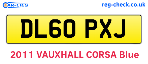 DL60PXJ are the vehicle registration plates.
