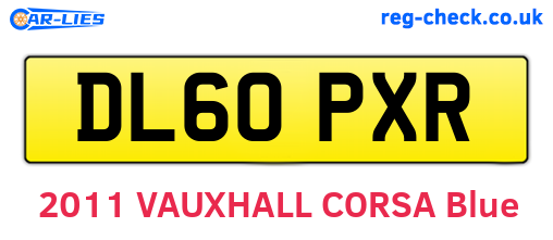 DL60PXR are the vehicle registration plates.