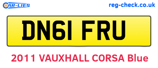 DN61FRU are the vehicle registration plates.