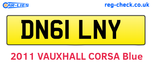 DN61LNY are the vehicle registration plates.