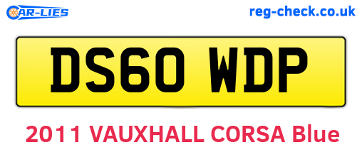 DS60WDP are the vehicle registration plates.